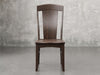 Augusta dining chair front view in briar stain.