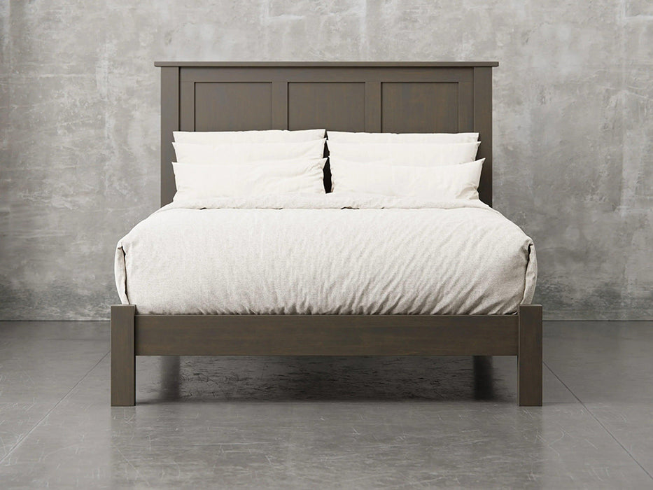 Lansing bed front view in antique slate stain.