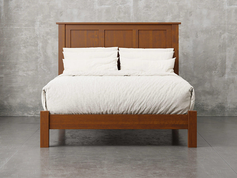Lansing bed front view in Michael's cherry stain.