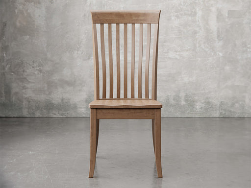 Providence side chair front view in almond stain.