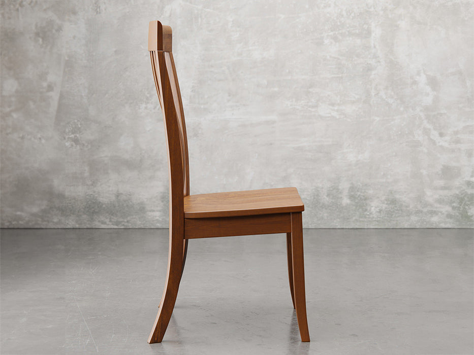 Providence side chair side view in Michael's cherry stain.