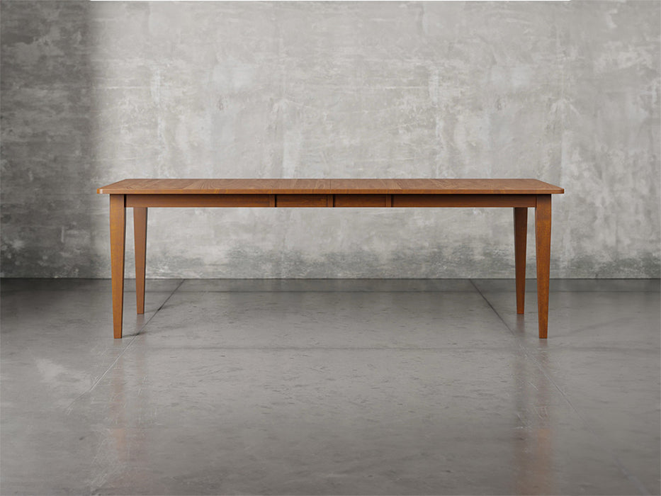 Raleigh shaker leg dining table with leaf in Michael's cherry stain.