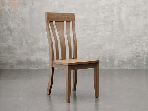 Raleigh side chair angle view in almond stain.