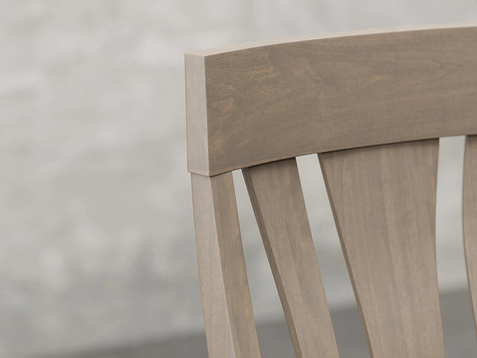 Raleigh side chair close up view in driftwood stain.