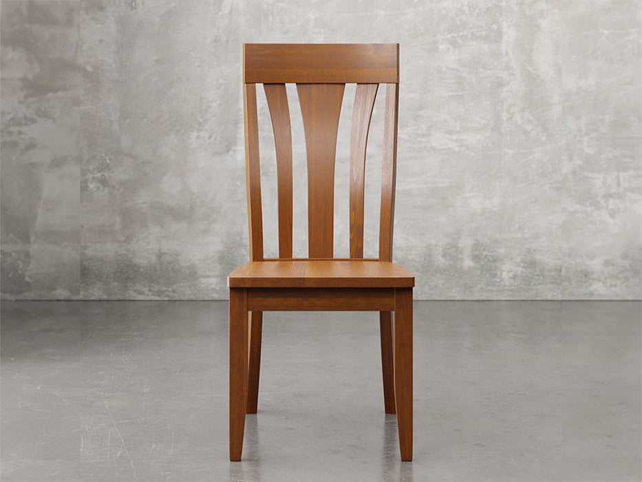 Raleigh side chair front view in Michael's cherry stain.