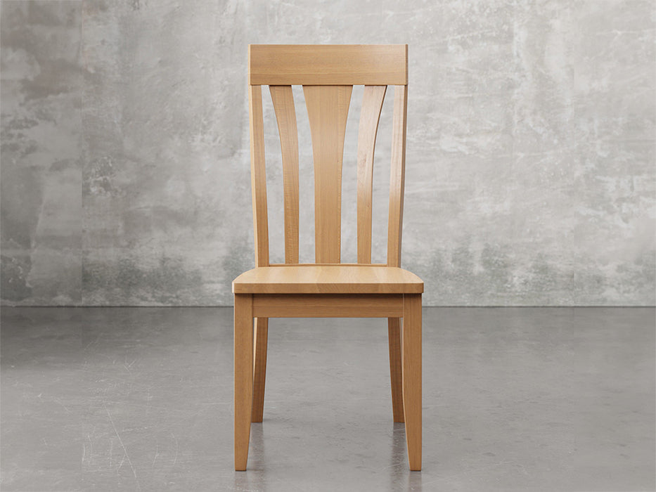 Raleigh side chair front view in sealy stain.