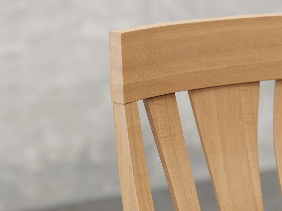 Raleigh side chair close up view in sealy stain.