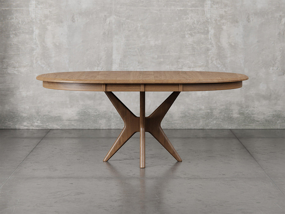 Stamford dining table with leaf in almond stain.