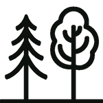 An icon showing two trees.