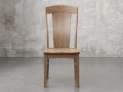Augusta dining chair front view in almond stain.