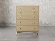 Bellevue chest front view in natural brown maple finish.