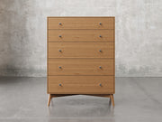 Bellevue chest front view in sealy stain.