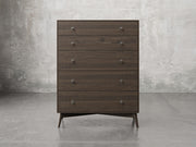 Bellevue chest front view in shadow stain.