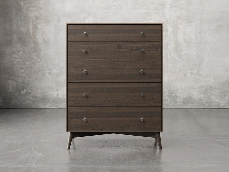 Bellevue chest front view in shadow stain.