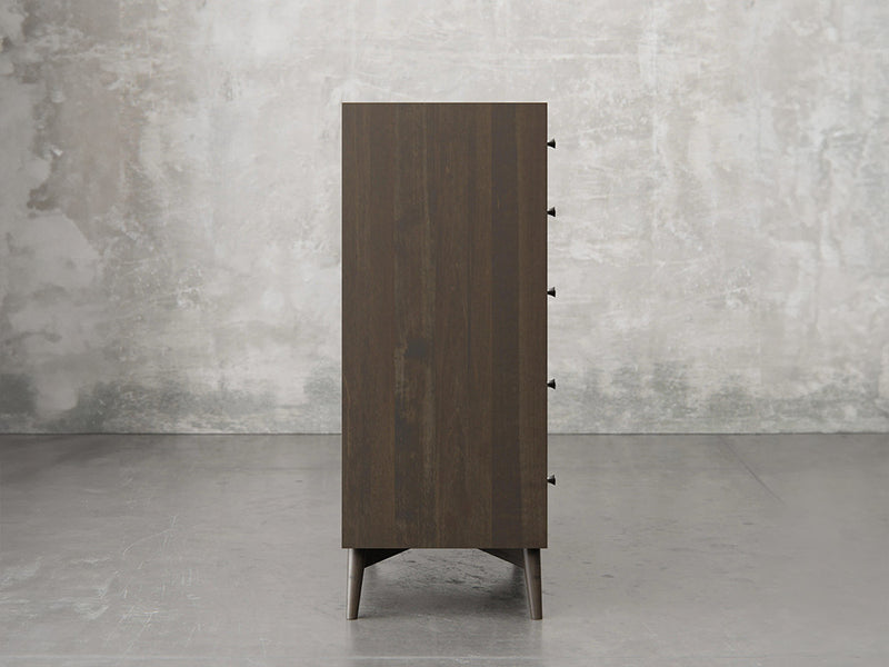 Bellevue chest side view in shadow stain.