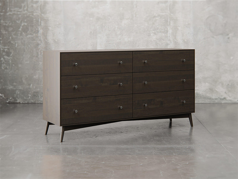 Bellevue dresser angle view in shadow stain.