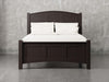 Fullerton bed frame front view in onyx stain.