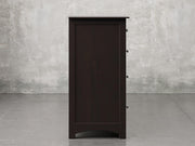 Fullerton dresser side view in onyx stain.