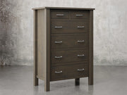 Lansing chest angle view in antique slate stain.