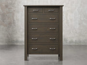 Lansing chest front view in antique slate stain.