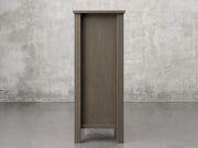 Lansing chest side view in antique slate stain.