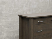 Lansing chest close up view in antique slate stain.