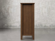 Lansing chest side view in cappuccino stain.