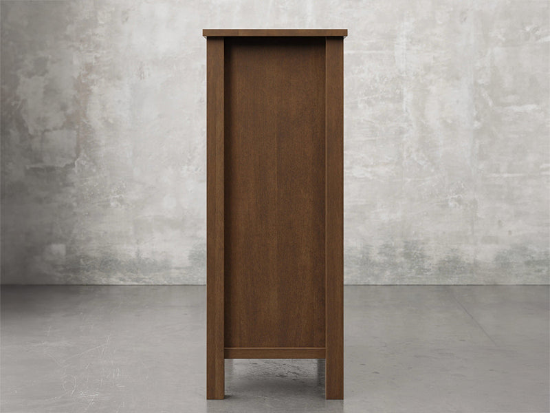 Lansing chest side view in cappuccino stain.