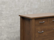 Lansing chest close up view in cappuccino stain.