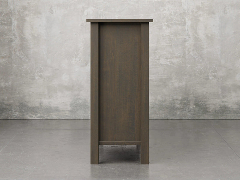 Lansing dresser side view in antique slate stain.