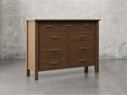 Lansing dresser angle view in cappuccino stain.