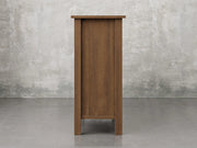 Lansing dresser side view in cappuccino stain.