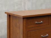 Lansing dresser close up view in Michael's cherry stain.