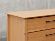 Nashville dresser close up view in natural cherry finish.