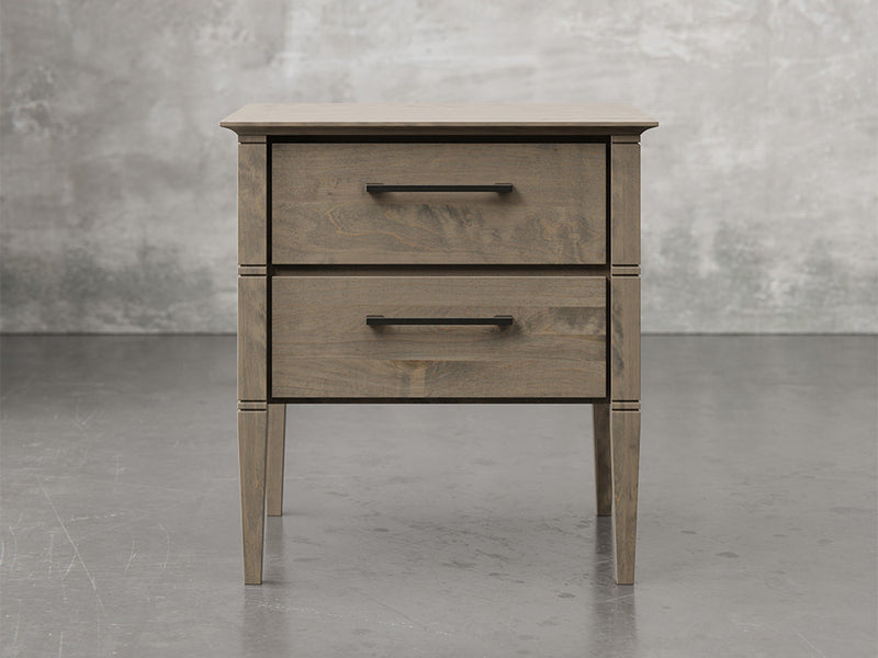 Nashville nighstand front view in brown maple, bel-air finish.