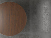 Pittsburgh round dining table top down view in cappuccino stain.