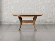 Providence dining table front view in almond stain.