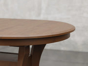 Providence dining table angle view in earthtone stain.