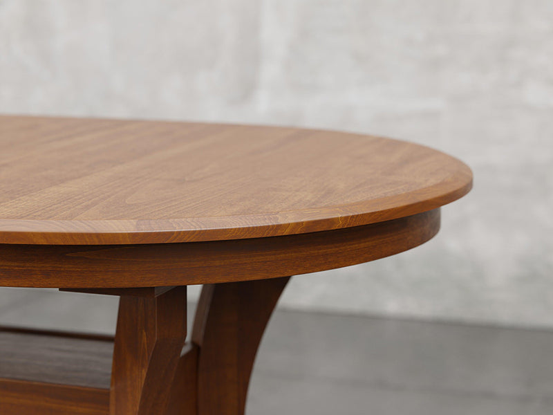 Providence dining table angle view in Michael's cherry stain.