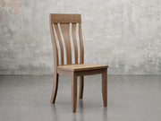 Raleigh side chair angle view in almond stain.