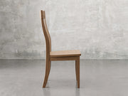 Raleigh side chair side view in almond stain.