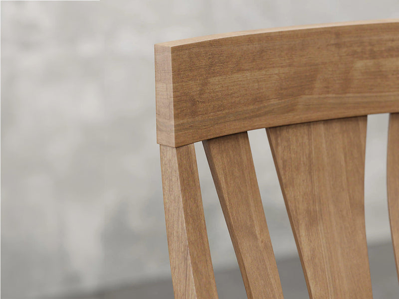Raleigh side chair close up view in almond stain.