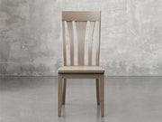 Raleigh side chair front view in driftwood stain.