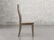 Raleigh side chair side view in driftwood stain.