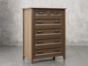 Rochester chest angle view in cappuccino stain.