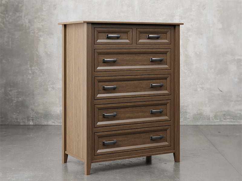 Rochester chest angle view in cappuccino stain.