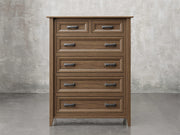 Rochester chest front view in cappuccino stain.