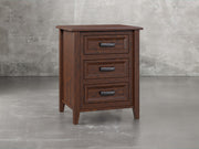 Rochester nightstand angle view in asbury stain.