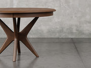 Stamford dining table alternate front view in earthtone stain.